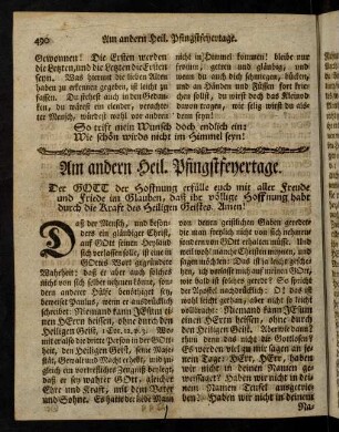 490-503, Am andern Heil. Pfingstfeyertage