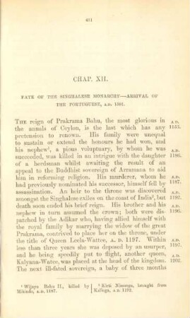 Chap. XII. Fate of the Singhalese monarchy ...