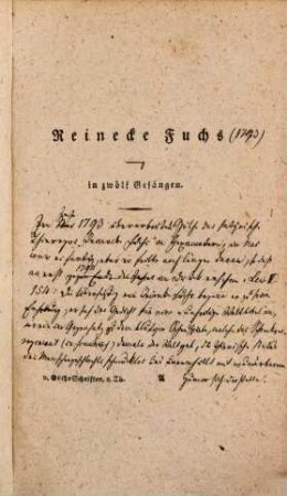 Goethe's neue Schriften, 2. Reinecke Fuchs : in zwölf Gesängen