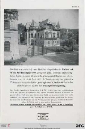 Tafel I-VIII