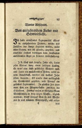 Vierter Abschnitt. Von auszehrendem Fieber mit Schwindsucht.