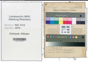 Entnazifizierung Wilhelm Eckhardt , geb. 08.12.1902 (Malermeister)