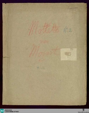 Motetto No. 2 : [für vier Singstimmen mit Begleitung des Orchesters]