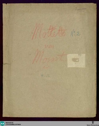 Motetto No. 2 : [für vier Singstimmen mit Begleitung des Orchesters]