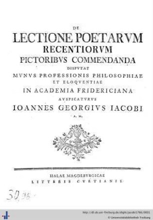 De lectione poetarum recentiorum pictoribus commendanda