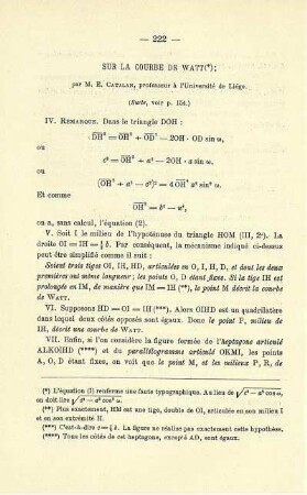 SUR LA COURBE DE WATT.