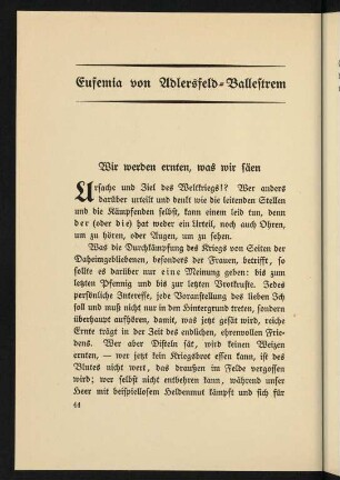 44-52, Wie werden ernten, was wir säen - Starker Wille
