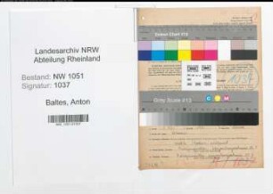 Entnazifizierung Anton Baltes , geb. 11.07.1907 (Schuster)