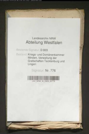 Anlage einer Neubauerei von dem Untertan Witten im Kirchspiel Wersen