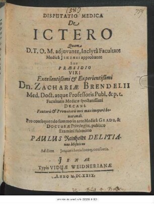 Disputatio Medica De Ictero