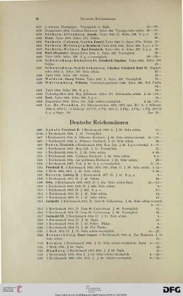 Deutsche Reichsmünzen (Nr. 1496-1722)