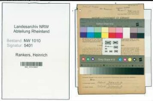 Entnazifizierung Heinrich Rankers , geb. 09.08.1912 (Postassistent)