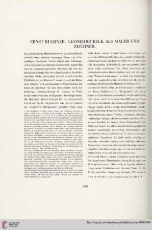 Leonhard Beck als Maler und Zeichner