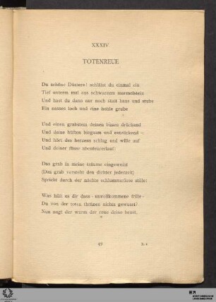 XXXIV. Totenreue