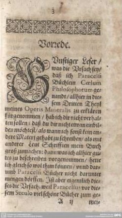Vorrede. Günstiger Leser...
