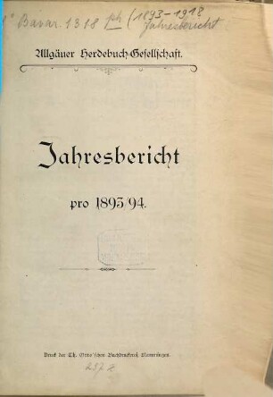 Jahresbericht. 1893/94 (1895)