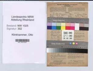 Entnazifizierung Otto Klinkhammer , geb. 15.10.1901 (Zahnarzt)