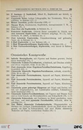 Ostasiatisches Kunstgewerbe (Nr. 396-437)