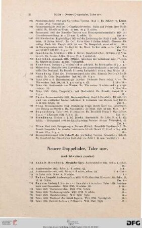 Neuere Doppeltaler, Taler usw. (Nr. 713-798)