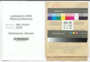 Entnazifizierung Heinrich Kleinheinrich , geb. 23.08.1886 (Bote)
