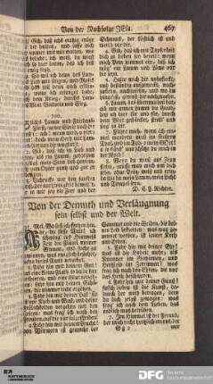 Von der Demuth und Verläugnung sein selbst und der Welt.