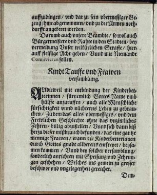 KindtTauffe und Frawen versamblung
