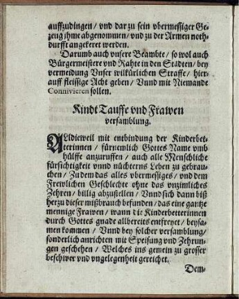 KindtTauffe und Frawen versamblung