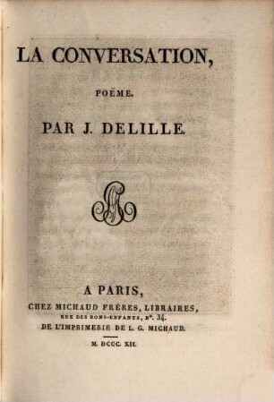Oeuvres, 2. La Conversation. - 1812