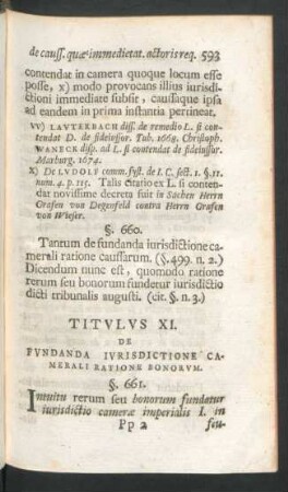 Titulus XI. De Fundanda Iurisdictione Camerali Ratione Bonorum.