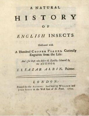 A natural history of English Insects