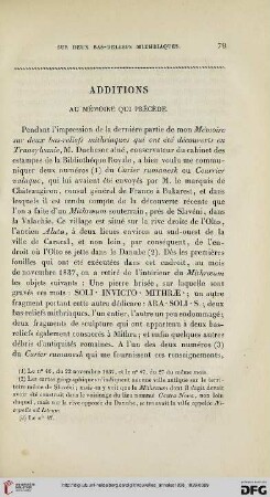 2: Additions au mémoire qui précède