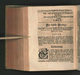 [Die sechste Predigt. - Die zehende Predigt.]