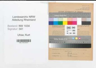 Entnazifizierung Kurt Uhse , geb. 25.05.1890 (Vermessungsingenieur)