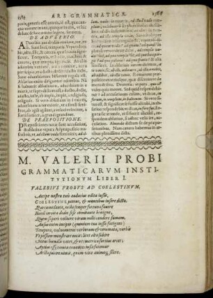M. Valerii Probi Grammaticarum Institutionum Liber I. - II.