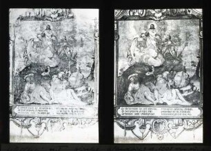Kirche, Wandbild von 1601 vor und nach der Restaurierung, Verklärung Christi