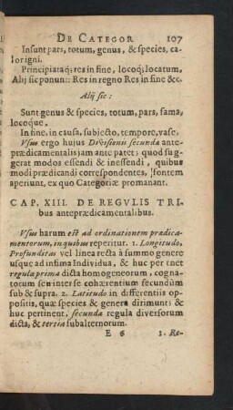 Cap. XIII. De Regvlis Tribus antepraedicamentalibus.