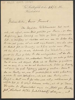 Brief an B. Schott's Söhne : 26.02.1911