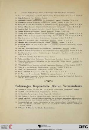 Radierungen. Kupferstiche, Bücher, Verschiedenes (Nr. 381-416)
