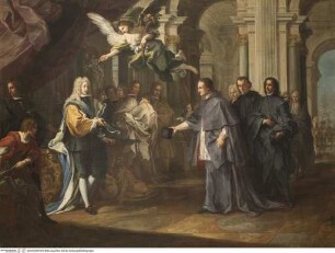Begegnung des apostolischen Nuntius Antonio Felice Zondadari mit Philipp V. von Spanien