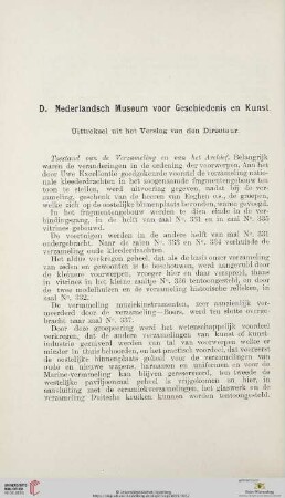 D. Nederlandsch Museum voor Geschiedenis en Kunst