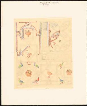 S. Georg, Thessaloniki: Durchzeichnung: Ansicht Mosaik (Fußboden?), nach Charles Texier und Richard P. Pullan, XXXIV, Fig. 1
