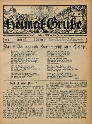 2.1915: Heimat-Grüße an unsere lieben Rühler im Felde