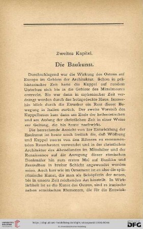 Zweites Kapitel: Die Baukunst