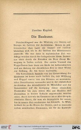 Zweites Kapitel: Die Baukunst