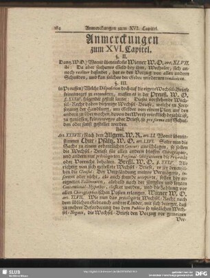 Anmerckungen zum XVI. Capitel