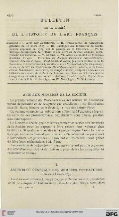 Assemblée générale des membres fondateurs du Mardi 13 Mars 1877