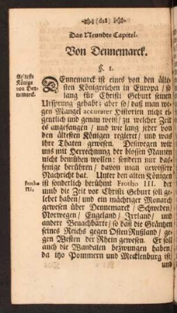 Das Neundte Capitel. Von Dennemarck.
