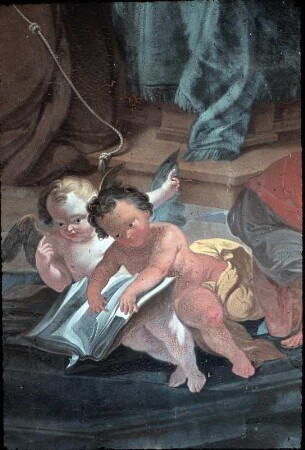 Der heilige Antonius von Padua, das Christuskind verehrend