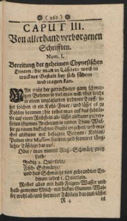 Caput III. Von allerhand verborgenen Schrifften.