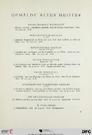 Gemälde alter Meister (Nr. 1-226)